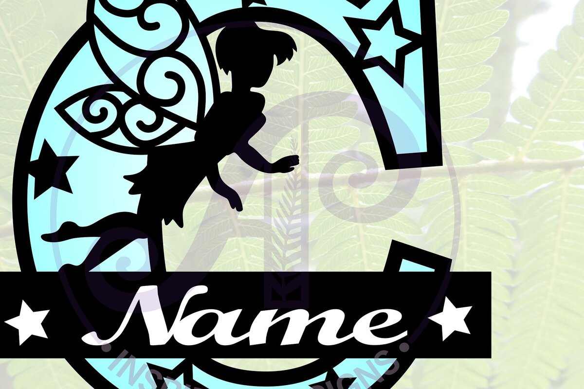 Intra απο ξύλο plywood  Χρώμα wenge 3mm-4mm πάχος - Fairy Letter C Μονόγραμμα Cut Δίασταση 30x20 cm INTRAFABR-88166420