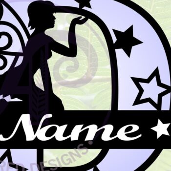 Intra απο ξύλο plywood  Χρώμα wenge 3mm-4mm πάχος - Fairy Letter D Μονόγραμμα Cut Δίασταση 30x20 cm INTRAFABR-88166438 - Image 1