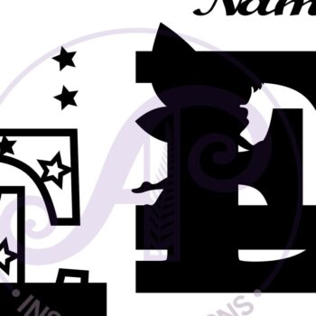 Intra απο ξύλο plywood  Χρώμα wenge 3mm-4mm πάχος - Fairy Letter E Μονόγραμμα Cut Δίασταση 30x20 cm INTRAFABR-88166458 - Image 2