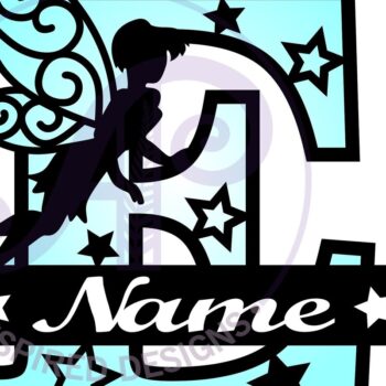 Intra απο ξύλο plywood  Χρώμα wenge 3mm-4mm πάχος - Fairy Letter E Μονόγραμμα Cut Δίασταση 30x20 cm INTRAFABR-88166458 - Image 3