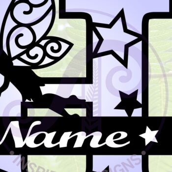 Intra απο ξύλο plywood Χρώμα wenge 3mm-4mm πάχος - περικοπής Fairy Letter H Μονόγραμμα Δίασταση 30x20 cm INTRAFABR-88166511 - Image 1