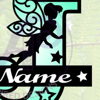 Intra απο ξύλο plywood  Χρώμα wenge 3mm-4mm πάχος - Fairy Letter J Μονόγραμμα Cut Δίασταση 30x20 cm INTRAFABR-88166601 - Image 1