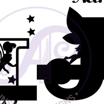 Intra απο ξύλο plywood  Χρώμα wenge 3mm-4mm πάχος - Fairy Letter J Μονόγραμμα Cut Δίασταση 30x20 cm INTRAFABR-88166601 - Image 2