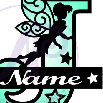 Intra απο ξύλο plywood  Χρώμα wenge 3mm-4mm πάχος - Fairy Letter J Μονόγραμμα Cut Δίασταση 30x20 cm INTRAFABR-88166601 - Image 3