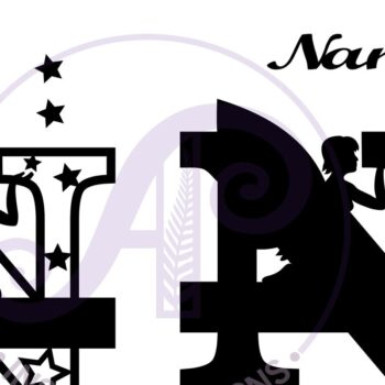 Intra απο ξύλο plywood  Χρώμα wenge 3mm-4mm πάχος - Fairy Letter N Μονόγραμμα Cut Δίασταση 30x20 cm INTRAFABR-88166057 - Image 2