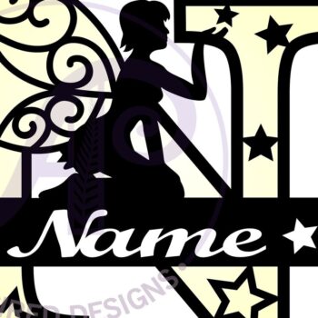 Intra απο ξύλο plywood  Χρώμα wenge 3mm-4mm πάχος - Fairy Letter N Μονόγραμμα Cut Δίασταση 30x20 cm INTRAFABR-88166057 - Image 3