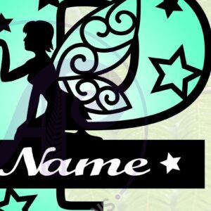 Intra απο ξύλο plywood  Χρώμα wenge 3mm-4mm πάχος - Fairy Letter P Μονόγραμμα Cut Δίασταση 30x20 cm INTRAFABR-88166131