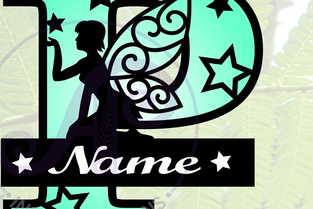 Intra απο ξύλο plywood  Χρώμα wenge 3mm-4mm πάχος - Fairy Letter P Μονόγραμμα Cut Δίασταση 30x20 cm INTRAFABR-88166131