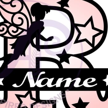 Intra απο ξύλο plywood  Χρώμα wenge 3mm-4mm πάχος - Fairy Letter R Μονόγραμμα Cut Δίασταση 30x20 cm INTRAFABR-88166181 - Image 2