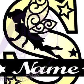 Intra απο ξύλο plywood  Χρώμα wenge 3mm-4mm πάχος - Fairy Letter S Μονόγραμμα Cut Δίασταση 30x20 cm INTRAFABR-88166219 - Image 3