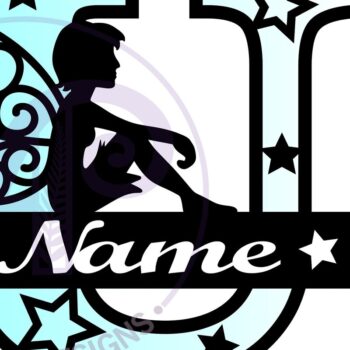 Intra απο ξύλο plywood Χρώμα wenge 3mm-4mm πάχος - περικοπής Fairy Letter U Monogram Δίασταση 30x20 cm INTRAFABR-48377495 - Image 3