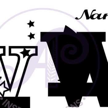 Intra απο ξύλο plywood Χρώμα wenge 3mm-4mm πάχος - Fairy Letter W Μονόγραμμα Cut Δίασταση 30x20 cm INTRAFABR-67964018 - Image 2