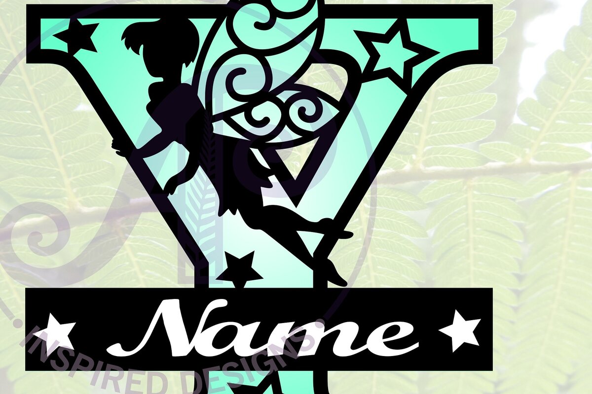 Intra απο ξύλο plywood  Χρώμα wenge 3mm-4mm πάχος - Fairy Letter Y Μονόγραμμα Cut Δίασταση 30x20 cm INTRAFABR-88357144