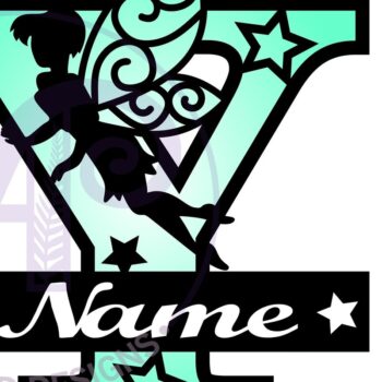 Intra απο ξύλο plywood  Χρώμα wenge 3mm-4mm πάχος - Fairy Letter Y Μονόγραμμα Cut Δίασταση 30x20 cm INTRAFABR-88357144 - Image 3