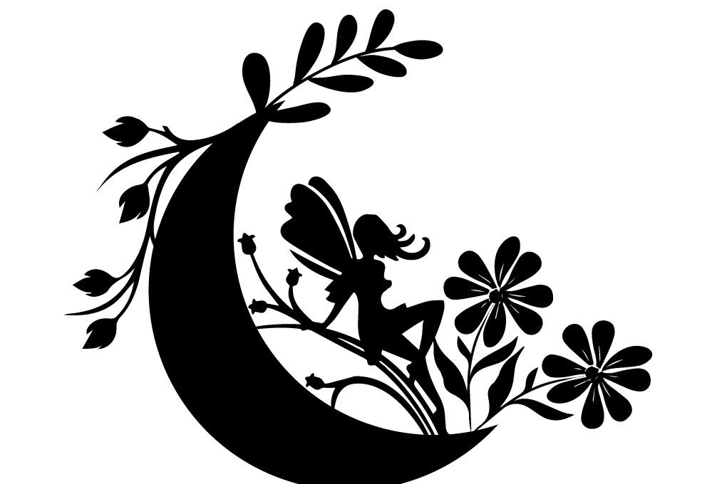 Intra απο ξύλο plywood  Χρώμα wenge 3mm-4mm πάχος - Fairy Moon Floral κορίτσι με φύλλα δέντρο Δίασταση 20x20 cm INTRAFABR-89110809