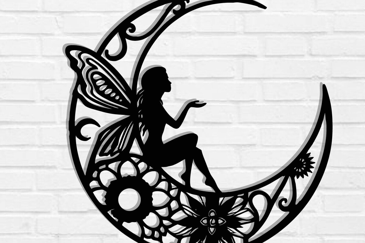 Intra απο ξύλο plywood  Χρώμα wenge 3mm-4mm πάχος - κοπής με λέιζερ Fairy Moon Δίασταση 40x50 cm INTRAFABR-89110831