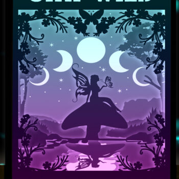 Intra απο ξύλο plywood  Χρώμα wenge 3mm-4mm πάχος - Πρότυπο φωτιστικού κουτιού χαρτιού κοπής Fairy Moon Δίασταση 20x20 cm INTRAFABR-87774929 - Image 1