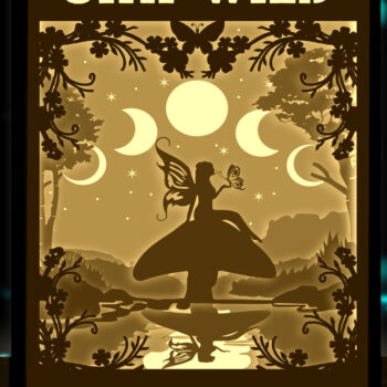 Intra απο ξύλο plywood  Χρώμα wenge 3mm-4mm πάχος - Πρότυπο φωτιστικού κουτιού χαρτιού κοπής Fairy Moon Δίασταση 20x20 cm INTRAFABR-87774929 - Image 2