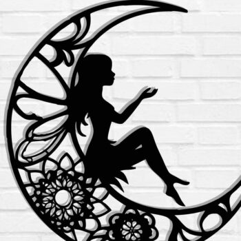 Intra απο ξύλο plywood Χρώμα wenge 3mm-4mm πάχος - με λέιζερ τοίχου Fairy Moon Δίασταση 40x50 cm INTRAFABR-87774995 - Image 1