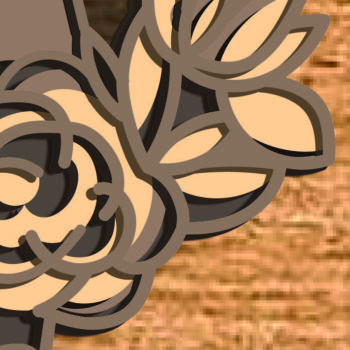 Intra απο ξύλο plywood  Χρώμα wenge 3mm-4mm πάχος - Fairy Multilayer /3D Fierytale Layered Δίασταση 30x20 cm INTRAFABR-87775042 - Image 6