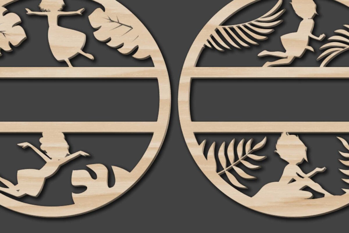 Intra απο ξύλο plywood  Χρώμα wenge 3mm-4mm πάχος - Πακέτο κοπής λέιζερ Sign Name Fairy Δίασταση 30x20 cm INTRAFABR-87775157