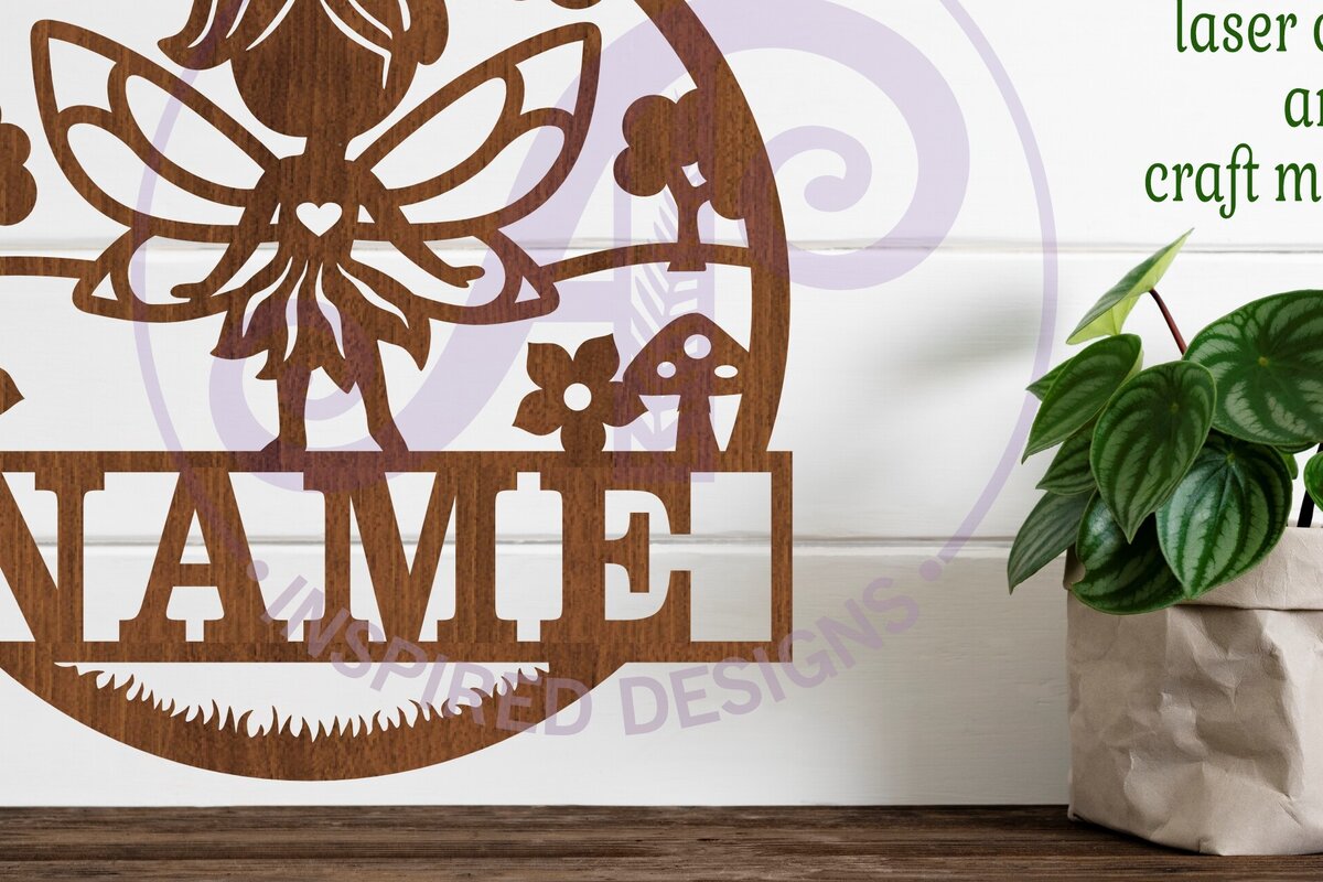 Intra απο ξύλο plywood  Χρώμα wenge 3mm-4mm πάχος - Πρότυπο κοπής με λέιζερ Sin Name Fairy Δίασταση 30x20 cm INTRAFABR-87775282