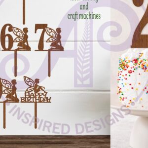 Intra απο ξύλο plywood  Χρώμα wenge 3mm-4mm πάχος - Fairy Number Cake Toppers, 10 σχέδια Δίασταση 20x20 cm INTRAFABR-87775335