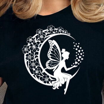 Intra απο ξύλο plywood  Χρώμα wenge 3mm-4mm πάχος - Fairy on Crescent Moon , Αποκοπή υ Δίασταση 20x20 cm INTRAFABR-87774589 - Image 3