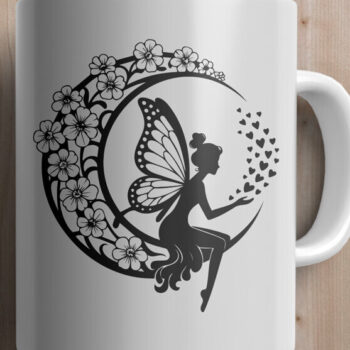 Intra απο ξύλο plywood  Χρώμα wenge 3mm-4mm πάχος - Fairy on Crescent Moon , Αποκοπή υ Δίασταση 20x20 cm INTRAFABR-87774589 - Image 4