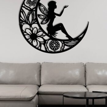 Intra απο ξύλο plywood  Χρώμα wenge 3mm-4mm πάχος - με λέιζερ Fairy on the Moon Δίασταση 40x50 cm INTRAFABR-87775523 - Image 3