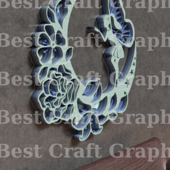 Intra απο ξύλο plywood  Χρώμα wenge 3mm-4mm πάχος - Laser Fairy on the Moon Δίασταση 20x20 cm INTRAFABR-87774639 - Image 4