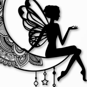 Intra απο ξύλο plywood  Χρώμα wenge 3mm-4mm πάχος - Fairy on the Moon Paper/Laser File#6 Δίασταση 40x50 cm INTRAFABR-87774695