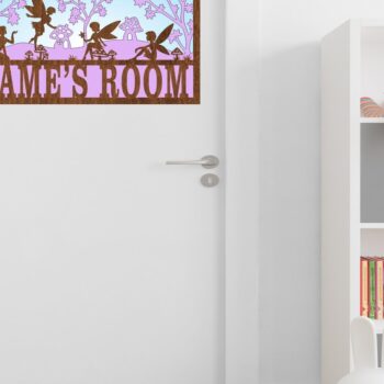 Intra απο ξύλο plywood  Χρώμα wenge 3mm-4mm πάχος - Σημάδι ονόματος σκηνής Fairy Laser 3 επιπέδων Δίασταση 30x20 cm INTRAFABR-87774784 - Image 2