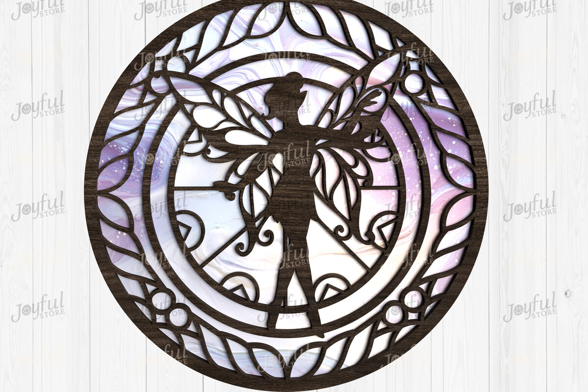 Intra απο ξύλο plywood  Χρώμα wenge 3mm-4mm πάχος - Fairy Silhouette Suncatcher Δίασταση 30x20 cm INTRAFABR-87774813