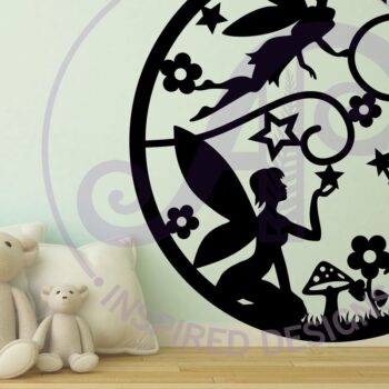 Intra απο ξύλο plywood Χρώμα wenge 3mm-4mm πάχος - Επιγραφή Fairy Wall Art, . Διάνυσμα Δίασταση 40x50 cm INTRAFABR-74732179 - Image 2