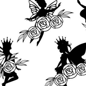 Intra απο ξύλο plywood Χρώμα wenge 3mm-4mm πάχος - Σχέδιο λουλουδιών φτερού νεράιδων Δίασταση 20x20 cm INTRAFABR-74740368 - Image 1