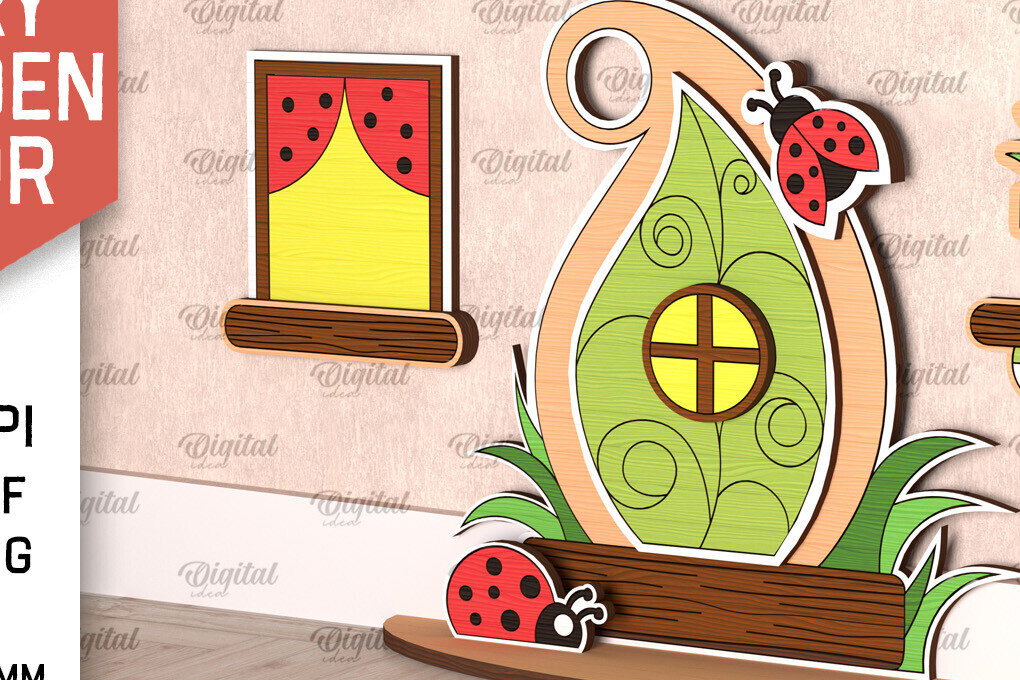 Intra απο ξύλο plywood  Χρώμα wenge 3mm-4mm πάχος - Fairy Ξύλινη Πόρτα Κήπου Δίασταση 20x20 cm INTRAFABR-70410039