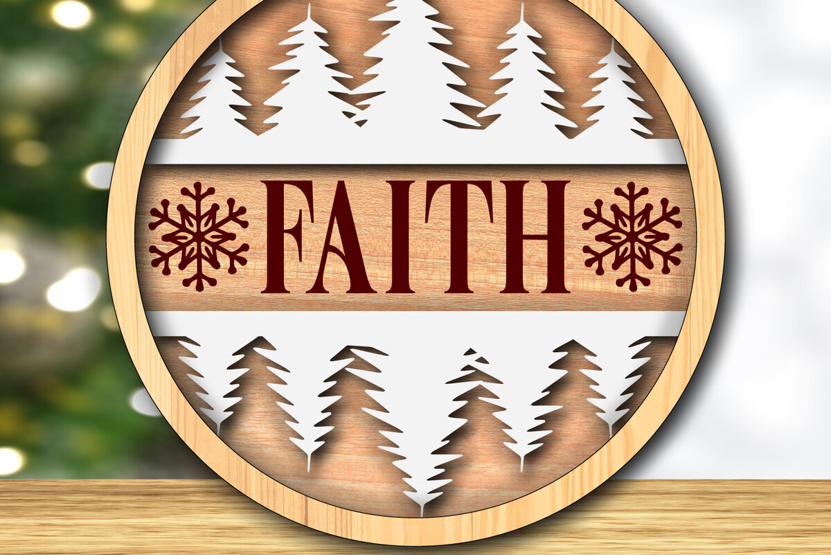 Intra απο ξύλο plywood  Χρώμα wenge 3mm-4mm πάχος - Faith-Χριστουγεννιάτικο Στολίδι Δίασταση 6x6 cm INTRAFABR-93576974