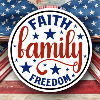 Intra απο ξύλο plywood  Χρώμα wenge 3mm-4mm πάχος - Faith Family Freedom USA στρογγυλή πινακίδα πόρτας Δίασταση 40x50 cm INTRAFABR-118485966 - Image 5
