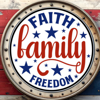 Intra απο ξύλο plywood  Χρώμα wenge 3mm-4mm πάχος - Faith Family Freedom USA στρογγυλή πινακίδα πόρτας Δίασταση 40x50 cm INTRAFABR-118485966 - Image 7