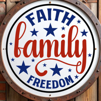 Intra απο ξύλο plywood  Χρώμα wenge 3mm-4mm πάχος - Faith Family Freedom USA στρογγυλή πινακίδα πόρτας Δίασταση 40x50 cm INTRAFABR-118485966 - Image 9