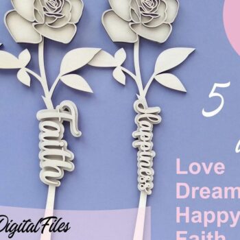 Intra απο ξύλο plywood  Χρώμα wenge 3mm-4mm πάχος - Faith Flower , Dream Flower Δίασταση 20x20 cm INTRAFABR-118355049 - Image 1