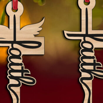 Intra απο ξύλο plywood  Χρώμα wenge 3mm-4mm πάχος - Πίστη Ιησού Χριστού Τιμίου Σταυρού Χριστούγεννα Δίασταση 6x6 cm INTRAFABR-118644963 - Image 2