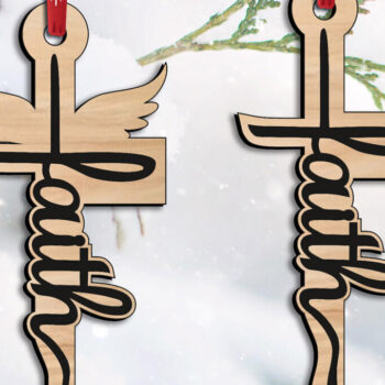 Intra απο ξύλο plywood  Χρώμα wenge 3mm-4mm πάχος - Πίστη Ιησού Χριστού Τιμίου Σταυρού Χριστούγεννα Δίασταση 6x6 cm INTRAFABR-118644963 - Image 3