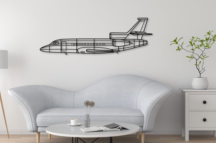 Intra απο ξύλο plywood  Χρώμα wenge 3mm-4mm πάχος - Falcon 900EX Aircraft Wall Art Δίασταση 40x50 cm INTRAFABR-118363107