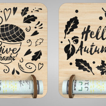 Intra απο ξύλο plywood Χρώμα wenge 3mm-4mm πάχος - Φθινοπωρινός κάτοχος χρημάτων Δίασταση 20x20 cm INTRAFABR-119279781 - Image 3