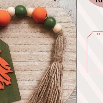 Intra απο ξύλο plywood Χρώμα wenge 3mm-4mm πάχος - Φθινοπωρινό Beaded Garland Tag αποκοπής Δίασταση 30x20 cm INTRAFABR-119533943 - Image 1