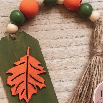 Intra απο ξύλο plywood Χρώμα wenge 3mm-4mm πάχος - Φθινοπωρινό Beaded Garland Tag αποκοπής Δίασταση 30x20 cm INTRAFABR-119533943 - Image 3