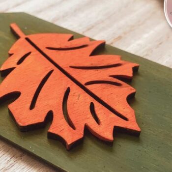 Intra απο ξύλο plywood Χρώμα wenge 3mm-4mm πάχος - Φθινοπωρινό Beaded Garland Tag αποκοπής Δίασταση 30x20 cm INTRAFABR-119533943 - Image 4