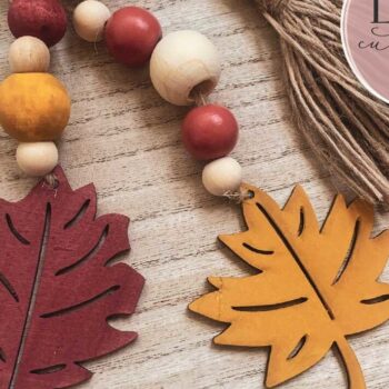 Intra απο ξύλο plywood Χρώμα wenge 3mm-4mm πάχος - Φθινοπωρινό Beaded Garland Tag αποκοπής Δίασταση 15x15 cm INTRAFABR-119533946 - Image 4